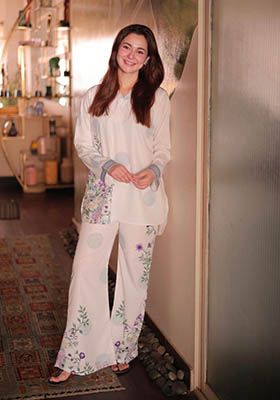 White Printed Rayon Coord Set