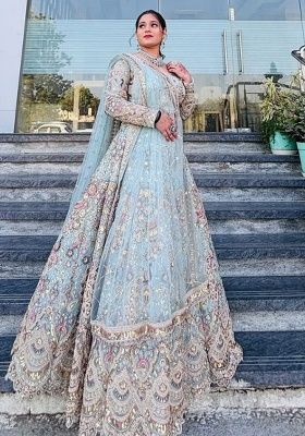 Multicolor Sequence Work Net Lehenga Set