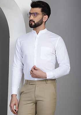 White Cotton Shirt For Men